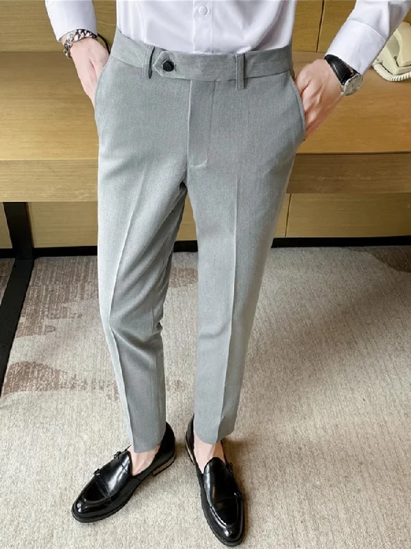 CINESSD   New Boutique Solid Color Men's Casual Business Office Suit Pants Groom Wedding Dress Party Casual Male Trousers