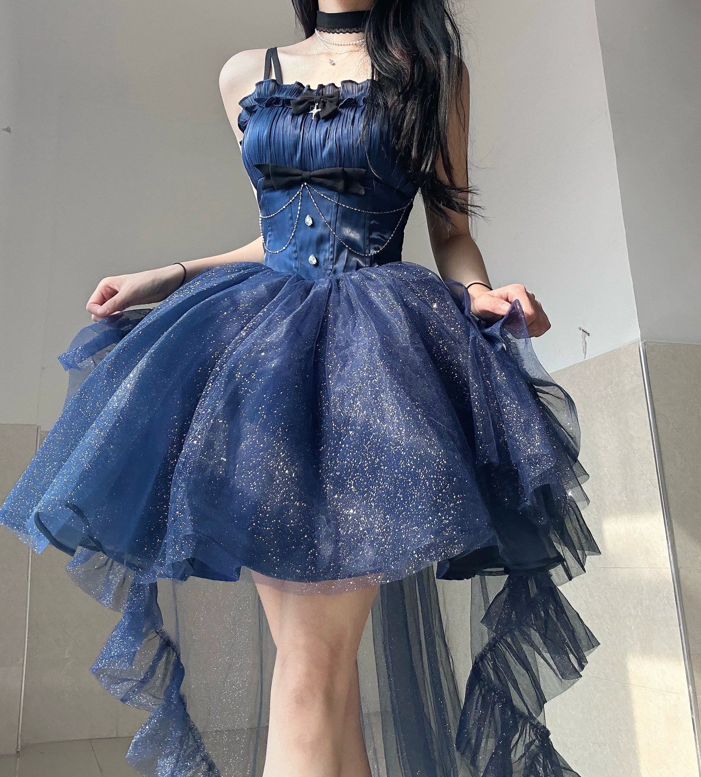 (BFM)Platycodon House~Polaris~Luxury Lolita Dress Star Tulle Princess Lolita Gown