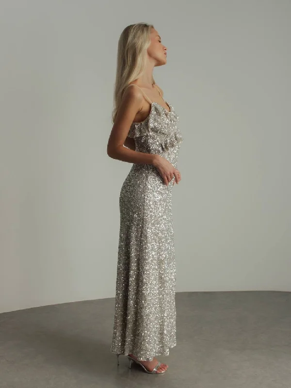 Sequin Embellished Evening Dress