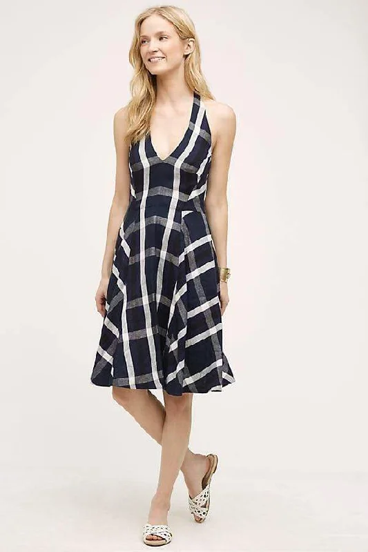 Anya Dress - Navy Plaid