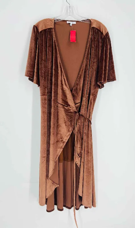 Baltic Born Size 1X Brown Wrap Velvet PLUS Dress-Plus