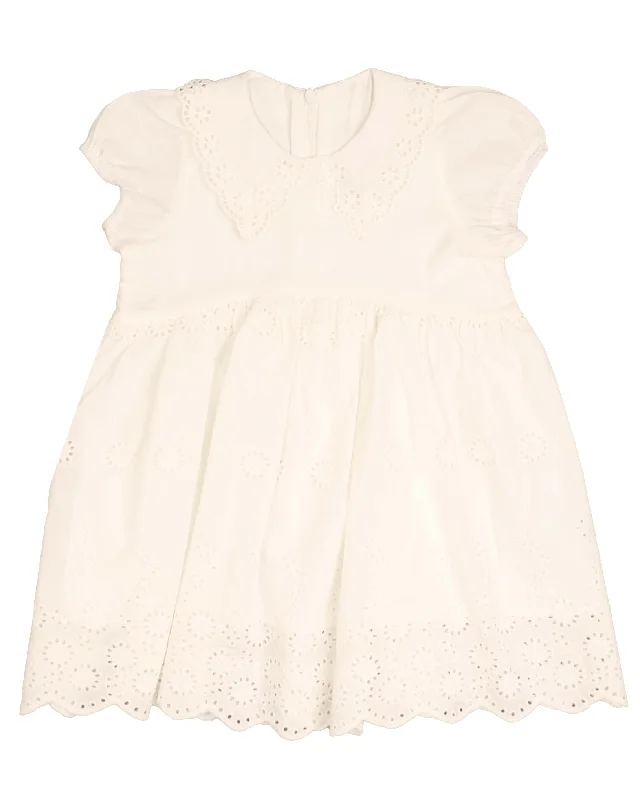 BT White Short Sleeve Eyelet Dress