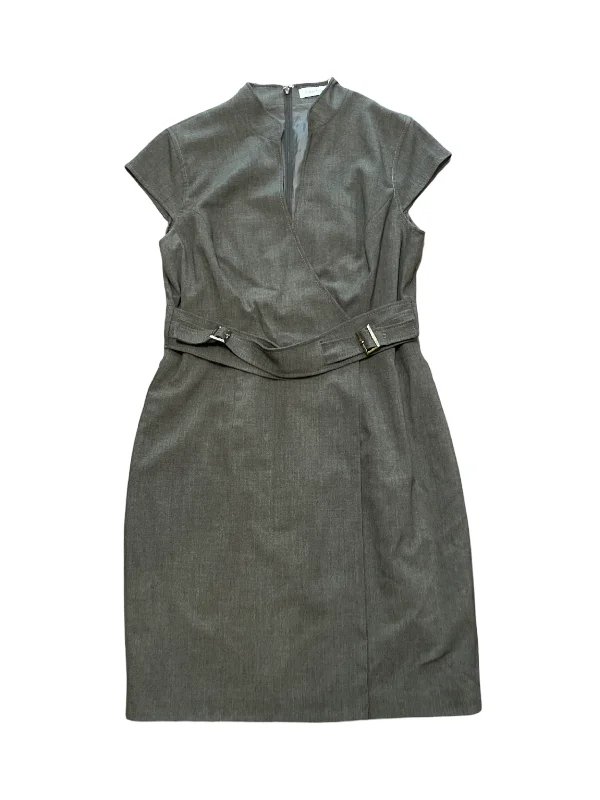 Calvin Klein Faux Wrap Around Grey Dress /12