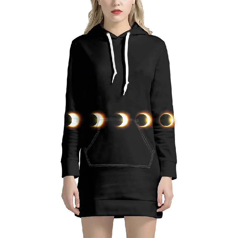 Eclipse Phases Print Pullover Hoodie Dress