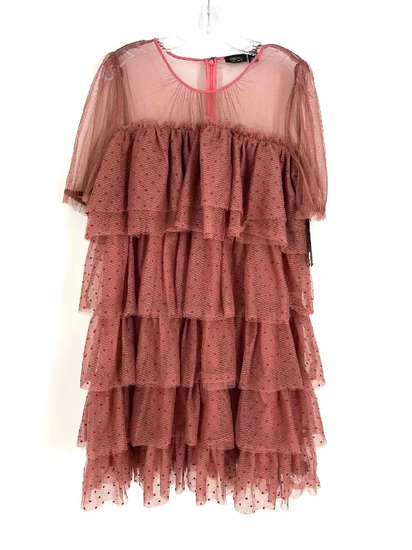 Halogen Size M Dusty Rose/Pink Polka Dot Tiered NEW Designer Dress