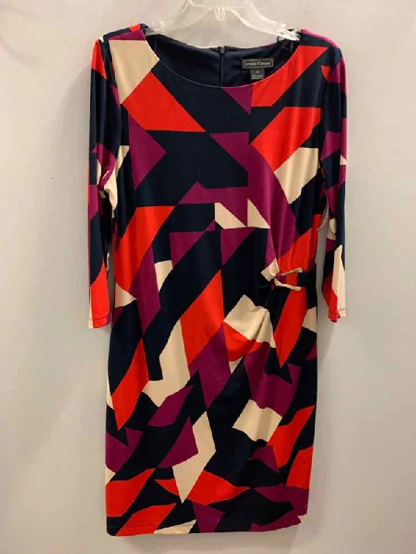 JESSICA HOWARD Dresses and Skirts Size 14 NVY/RED/PURP/CRM 3/4 SLEEVE Dress