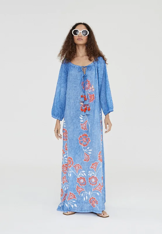 Long embroidered caftan