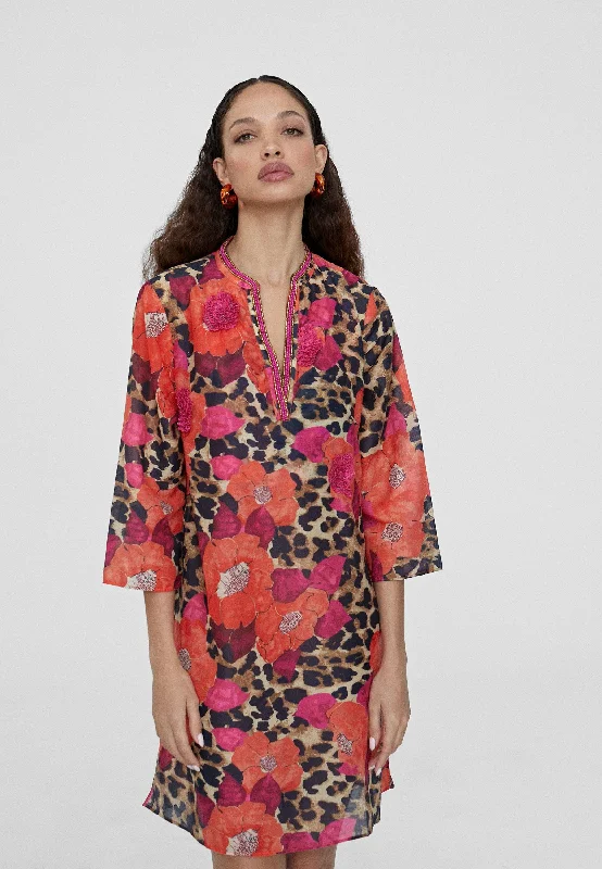 Short printed caftan