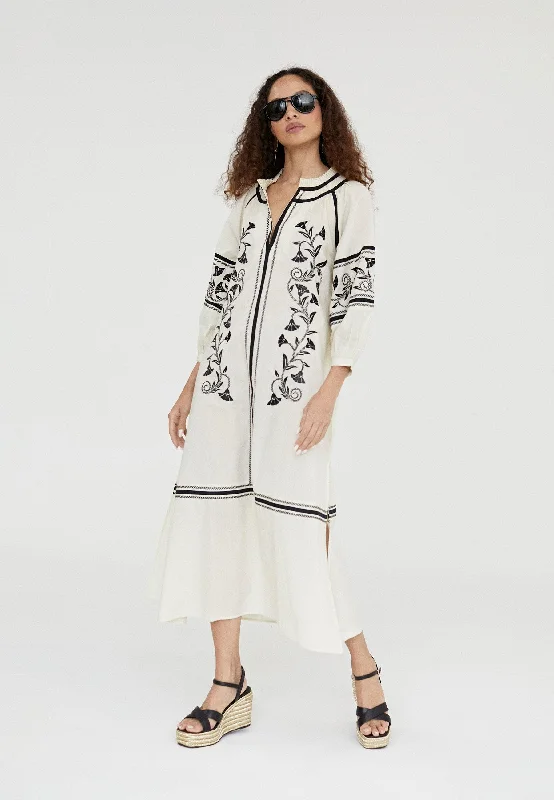 Long embroidered caftan