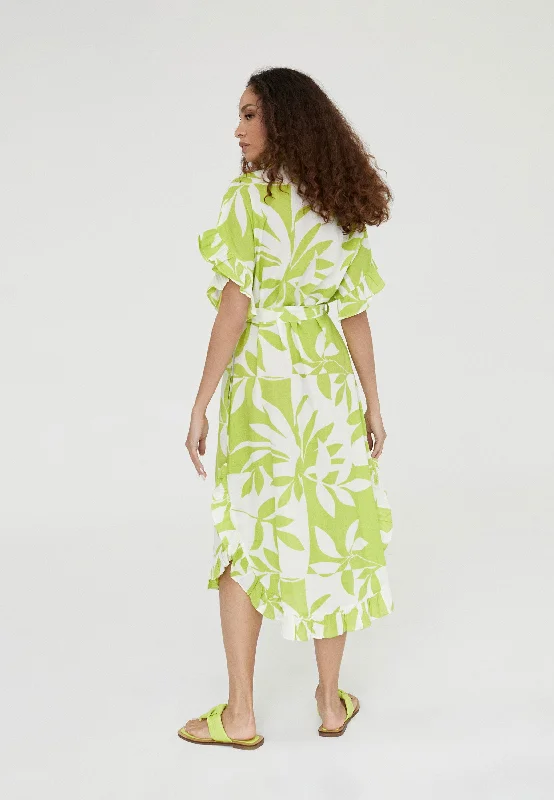 Ruffled printed caftan