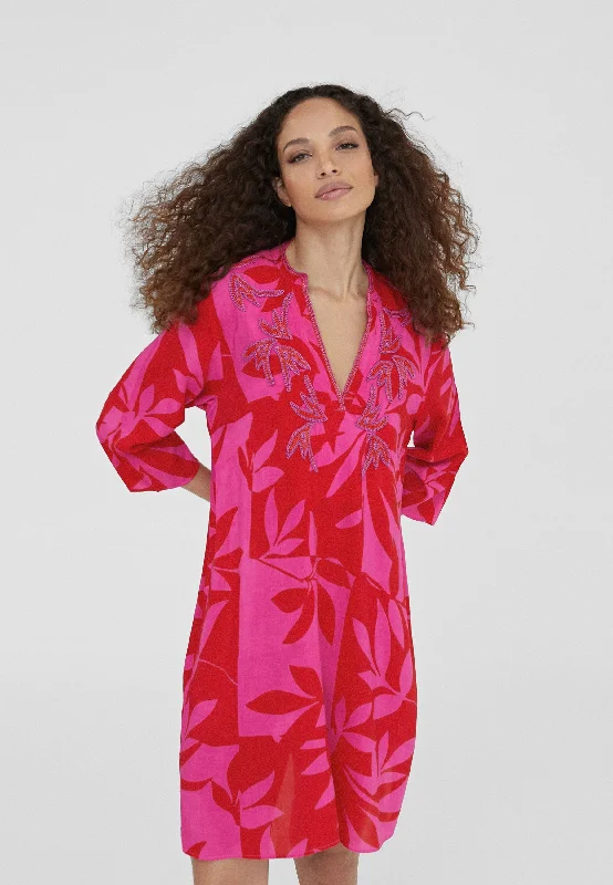 Short printed caftan