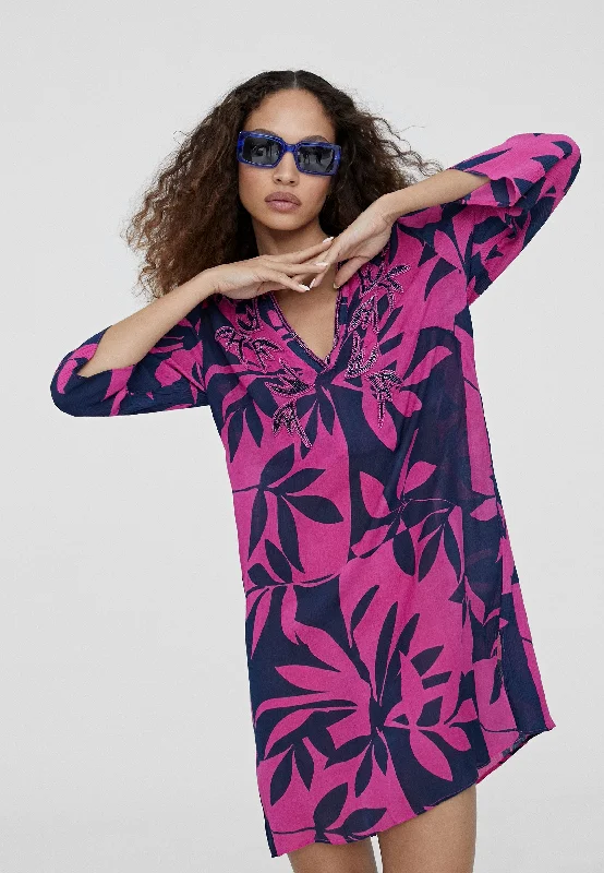 Short printed caftan