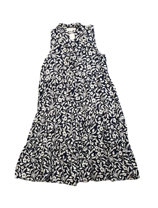 Margonx Riviera Navy/White Flower Print Dress /L