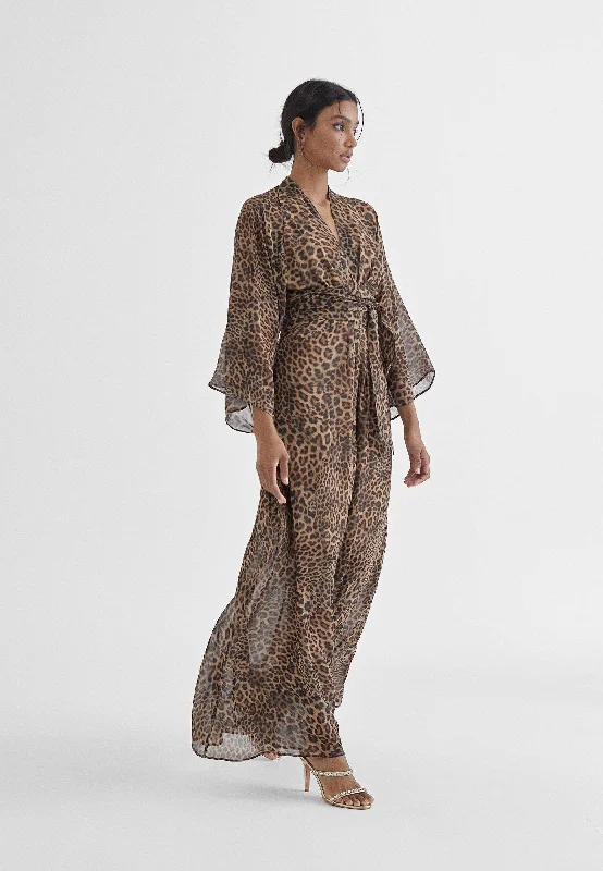 Long leopard print dress