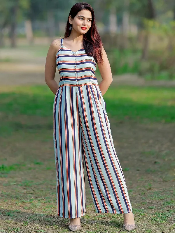 Multicoloured Printed Georgette Jumpsuit