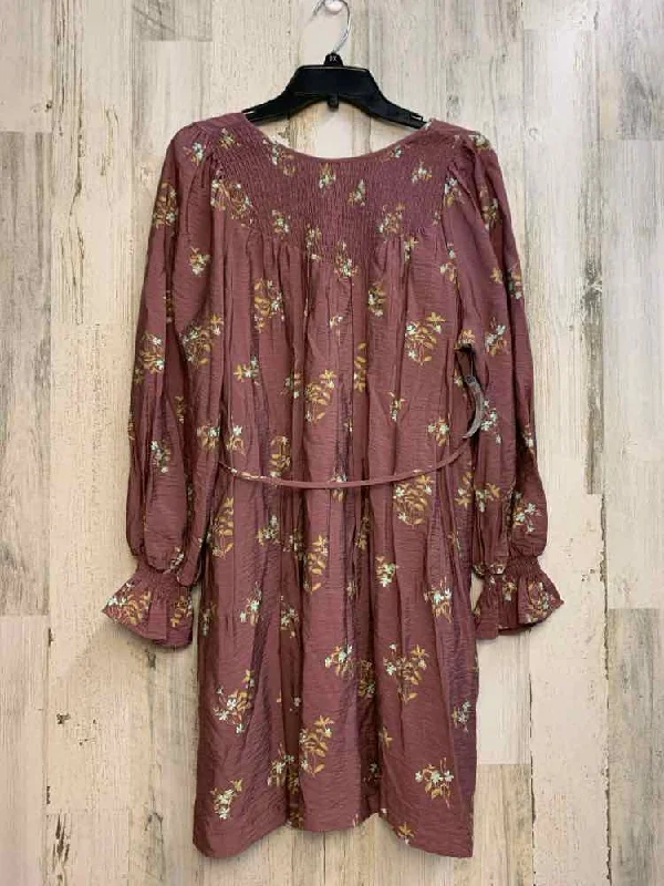 NWT A NEW DAY Dresses and Skirts Size S Purple Floral LONG SLEEVES Dress/BISHOP