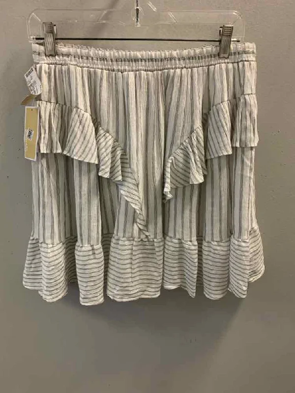 NWT Size M MICHAEL KORS Dresses and Skirts WHT/BLK Stripe Skirt