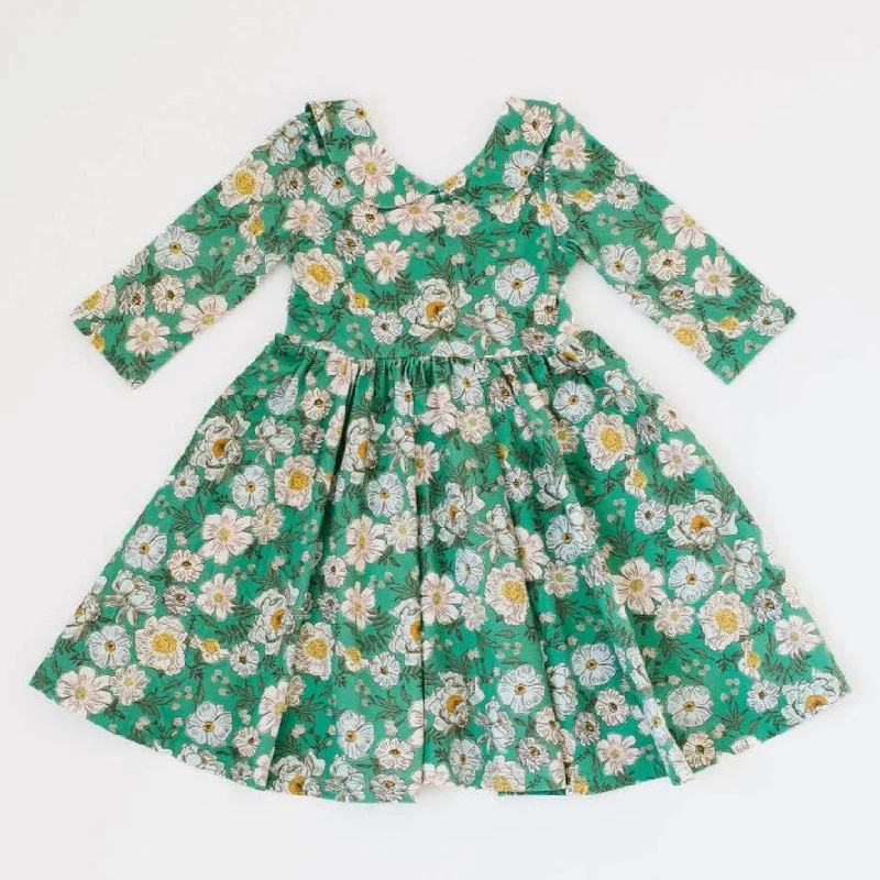 Rubina Twirl Dress in Vintage Greens