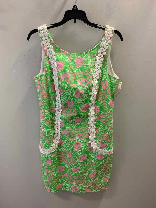 PRE-OWNED LILLY PULITZER Dresses and Skirts Size 8 LIME/PINK/WHT LIONS Dress