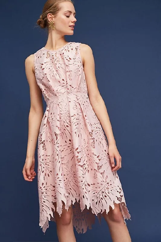 Samantha Dress - Palm Lace in Blush