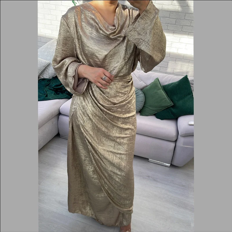 Sarong Wrap Shimmer Dress