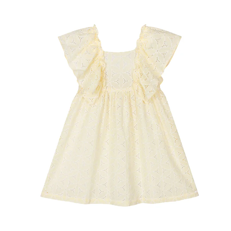 TAR Yellow Eyelet Embroidery Dress