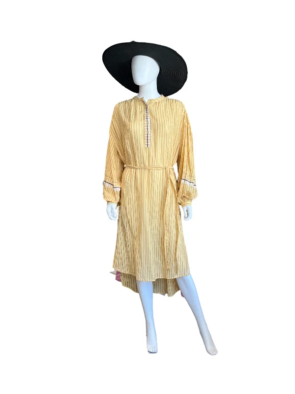 Ulla Johnson Rabea Striped Dress In Yellow /6