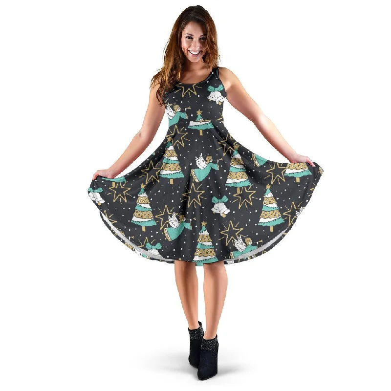 Angel Christmas Print Pattern Dress