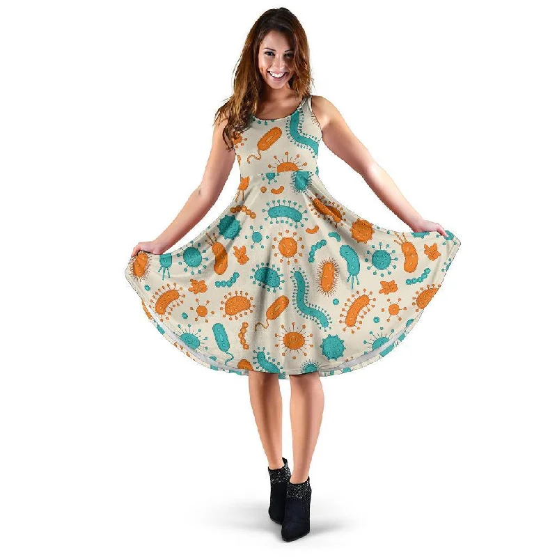 Bacteria Virus Print Pattern Dress