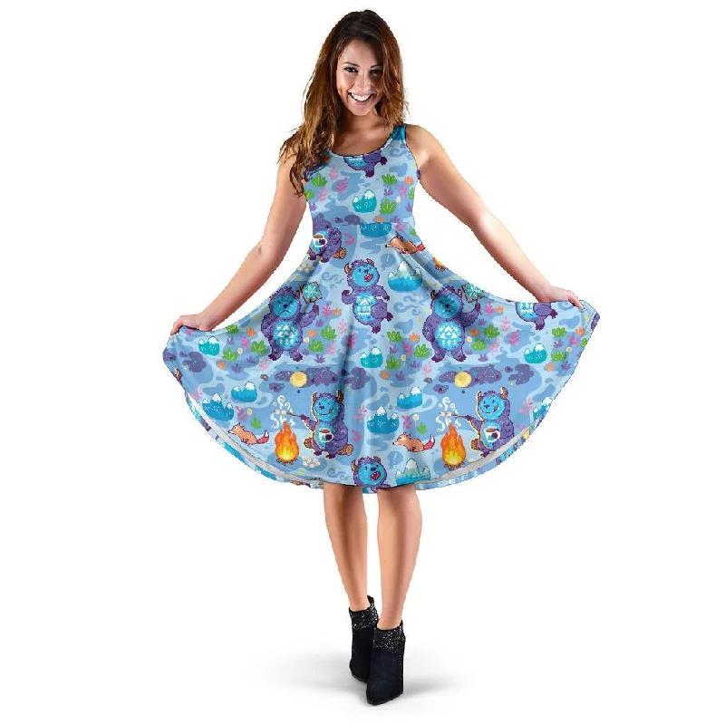 Bigfoot Blue Pattern Print Dress