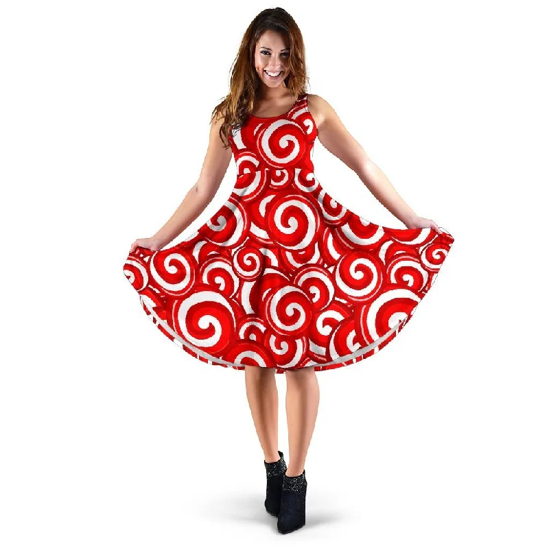 Candy Cane Pattern Print Dress