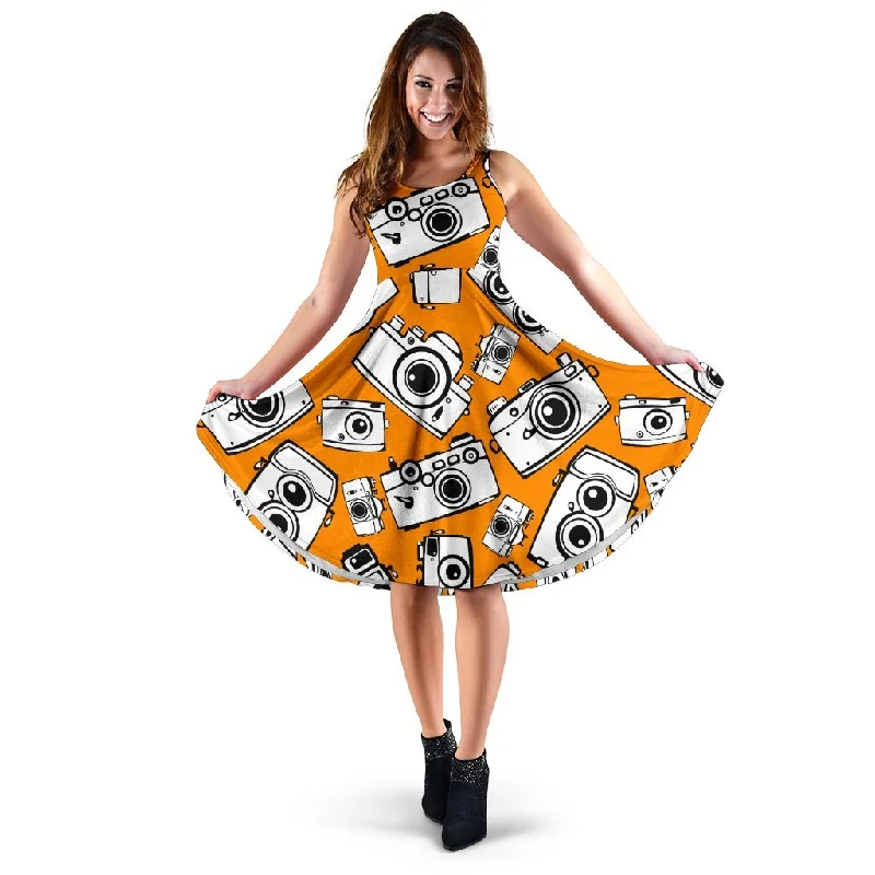 Camera Pattern Print Dress