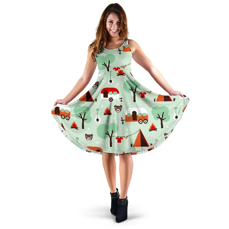 Camper Pattern Print Dress