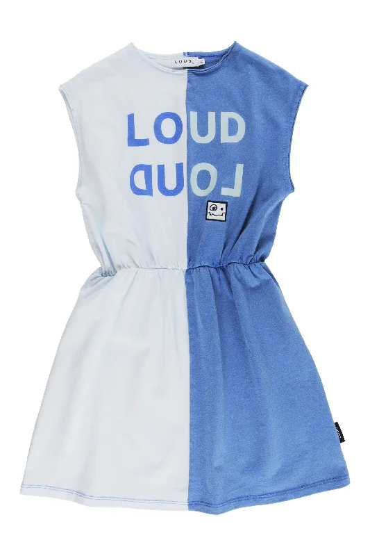 LOUD BLUE TWO TONE WAISTED DRESS