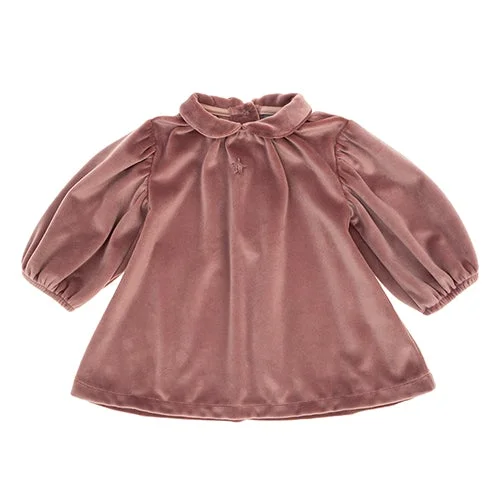 TOCOTO VINTAGE DARK PINK BABY VELVET DRESS